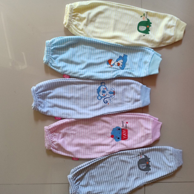 Quần Nỉ Kẻ Ngang Siêu Mềm Mịn Cho Bé 4-14kg_[Ảnh Thật]