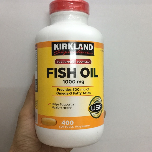 Viên Uống Fish Oil Dầu Cá Kirkland 400 Viên của Mỹ
