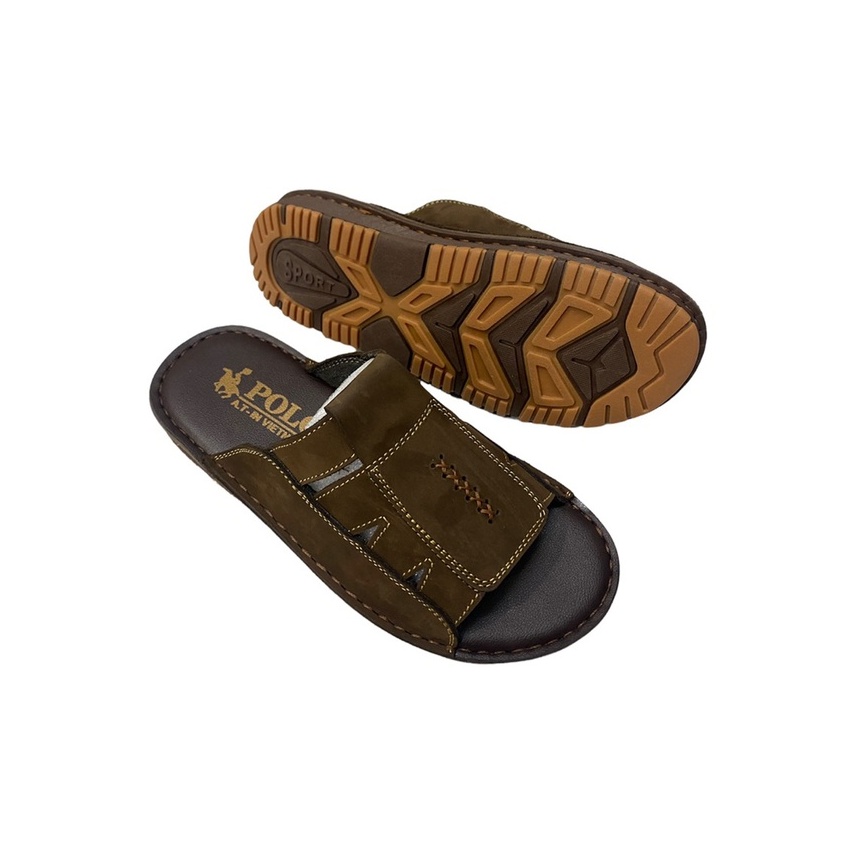 Dép nam da bò 100 % đế hai màu cao cấp ms 052