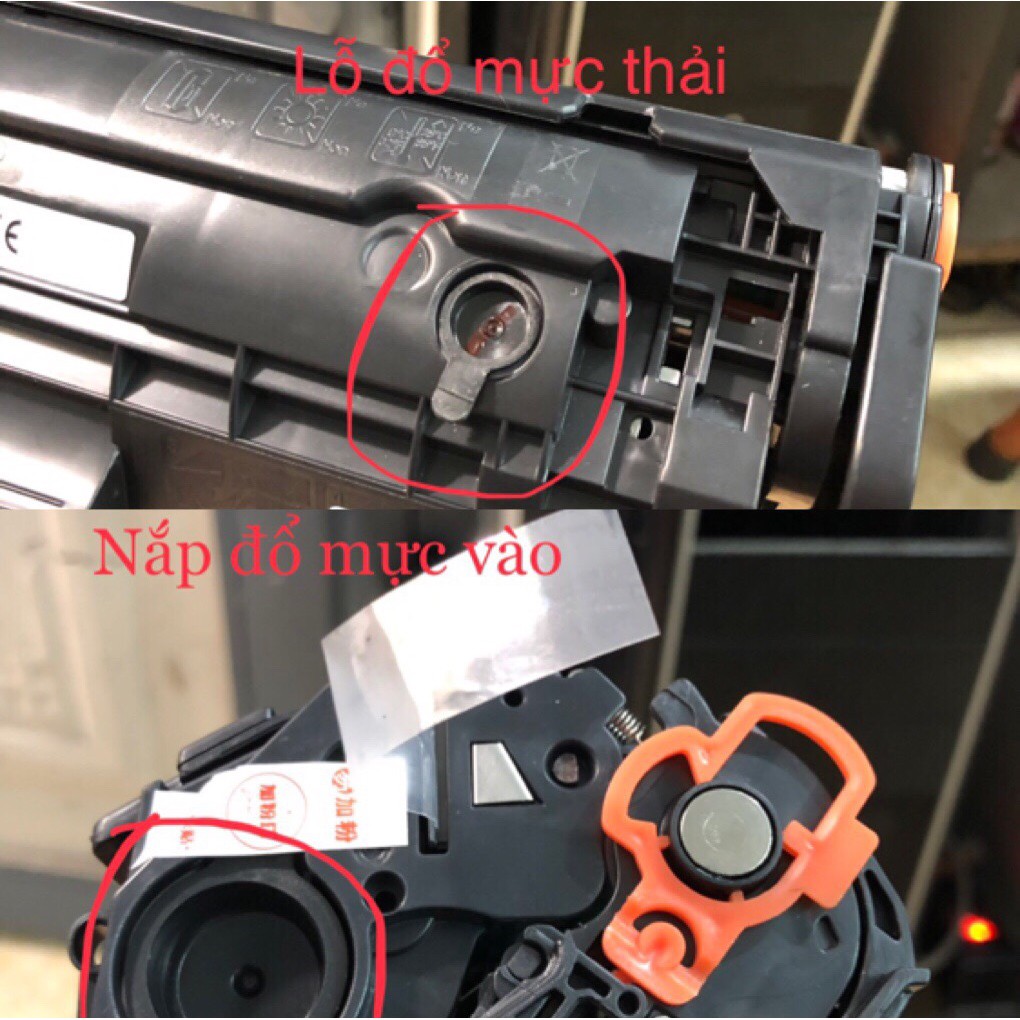 HỘP MỰC 12A - HỘP MỰC MÁY IN CANON 2900, CÓ LỖ ĐỔ MỰC THẢI VÀ NẮP ĐỔ MỰC VÀO,HP 1010, 1015, 1012, 3015, 3020, 3030,1020