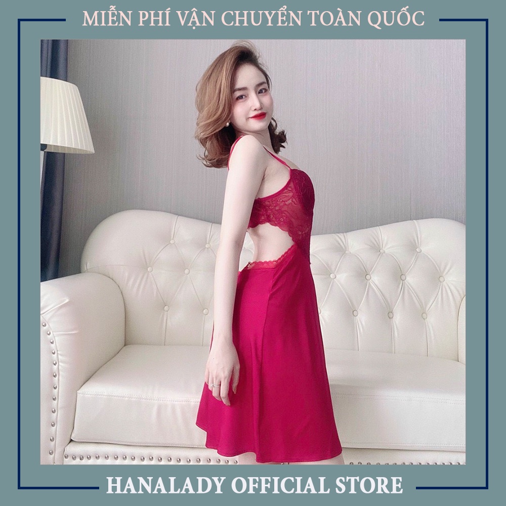 Váy ngủ nữ sexy phối ren cao cấp đầm ngủ có mút ngực nâng ngực kèm quần gợi cảm chất liệu cao cấp V485