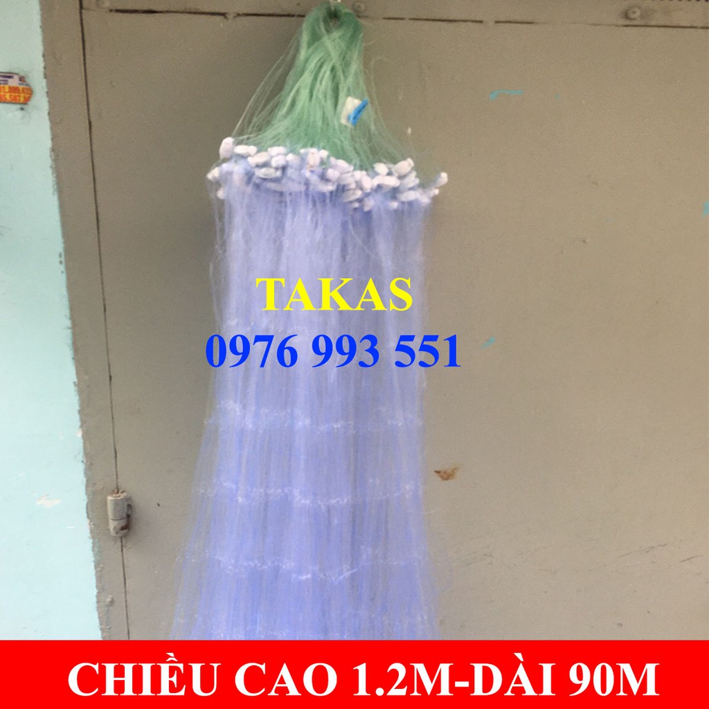 Lưới Đánh Cá 3 Màn Tàng Hình THÁI LAN LOẠI 1 - Chiều Cao 1.2 Mét - Dài 90 Mét - Đủ Size : Mắt Lưới 3-4-5-7-8-9 CM