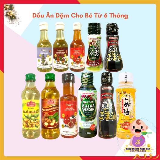 Dầu ăn Gia vị ăn dặm cho bé từ 6m - Dầu óc chó / Dầu cải / Dầu Olive / Mè / Macca