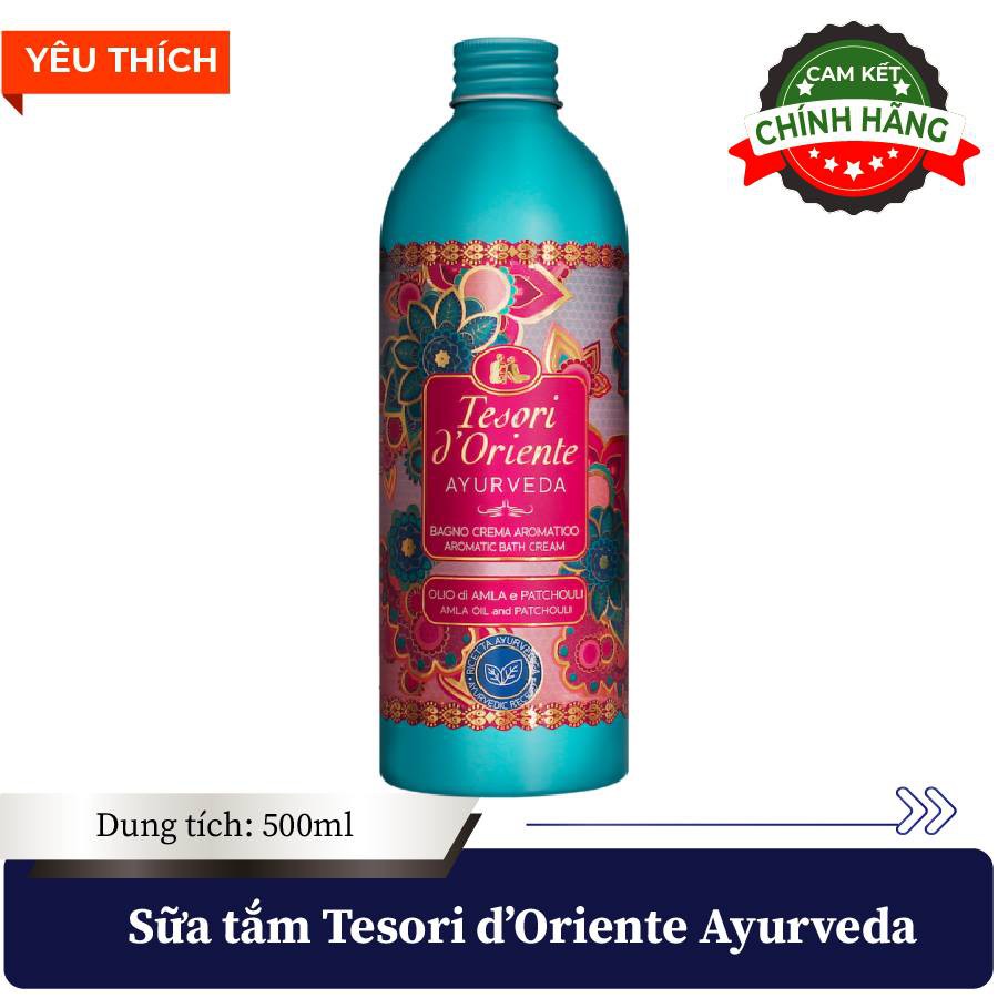 (HÀNG CHÍNH HÃNG) Sữa tắm nước hoa Tesori D'Oriente Ayurveda 500ml- QUYẾN RŨ DÀNH CHO MỌI LOẠI DA