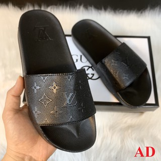Dép LV 💖𝐅𝐑𝐄𝐄𝐒𝐇𝐈𝐏💖 dép quai ngang, dép nam đế cao su Full size Nam mã DG15