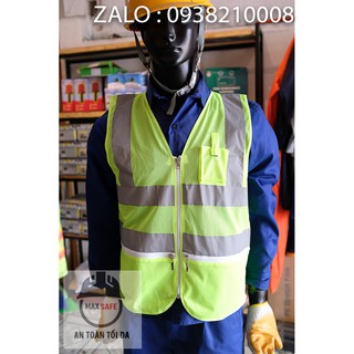 Áo phản quang lưới dây kéo có túi hộp đựng bút
