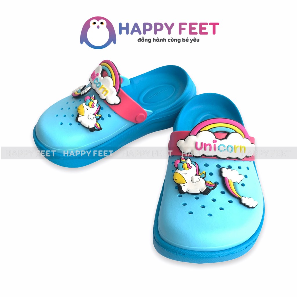 Dép sục trẻ em chính hãng Monobo Thái Lan siêu êm chống trơn trượt cho bé trai bé gái 4- 10 tuổi - Happy Feet DN01Uni