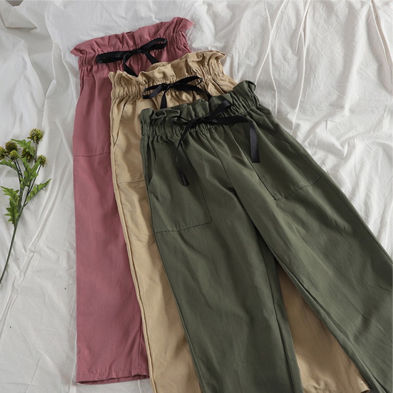 Quần dài lưng cao co dãn cho nữ