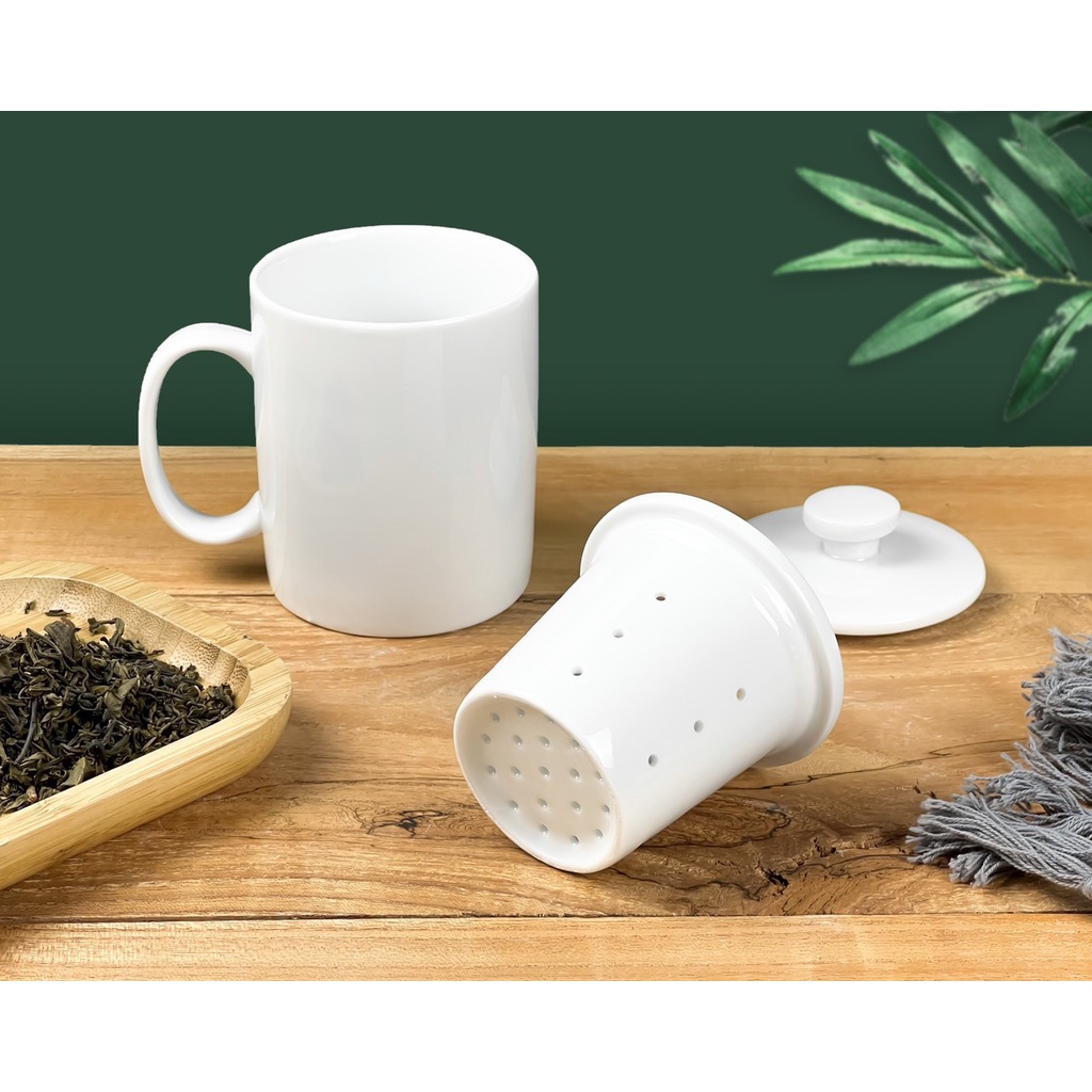 CỐC SỨ TRẮNG LY UỐNG TRÀ CÓ LÕI LỌC MEN TRẮNG GỐM SỨ BÁT TRÀNG CAO CẤP