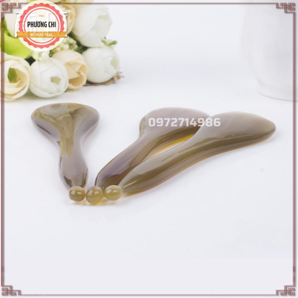 Dụng cụ massage mặt bằng sừng đầu tròn, chăm sóc làm mịn da mặt | Mỹ nghệ phương chi