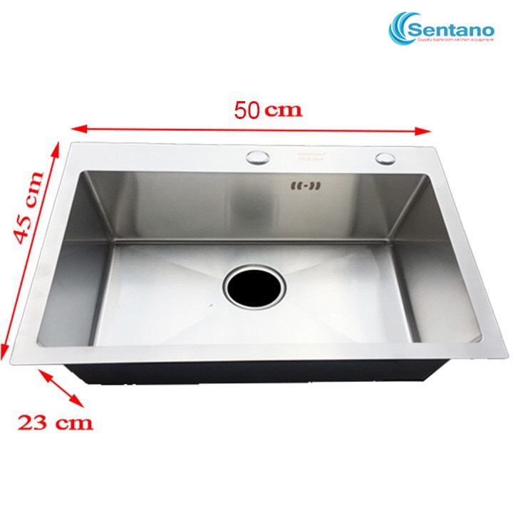 Combo chậu rửa chén đúc inox sus304 1 ngăn 50x45 cm kèm phân loại vòi rửa chén
