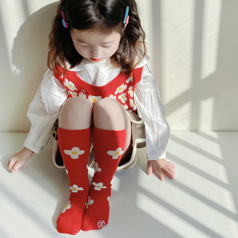 Vớ Ống Cao Đến Đầu Gối In Họa Tiết Hoa Giữ Ấm Thời Trang Xuân Thu Dành Cho Bé Trai Bé Gái