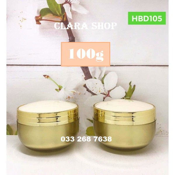 Hủ đựng kem body nắp xi vàng 100g - Hủ chiết mỹ phẩm