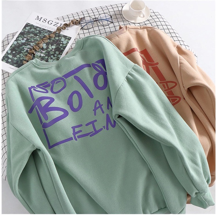 Áo Sweater Nỉ Bông Thu Đông Ulzzang Unisex Form Rộng