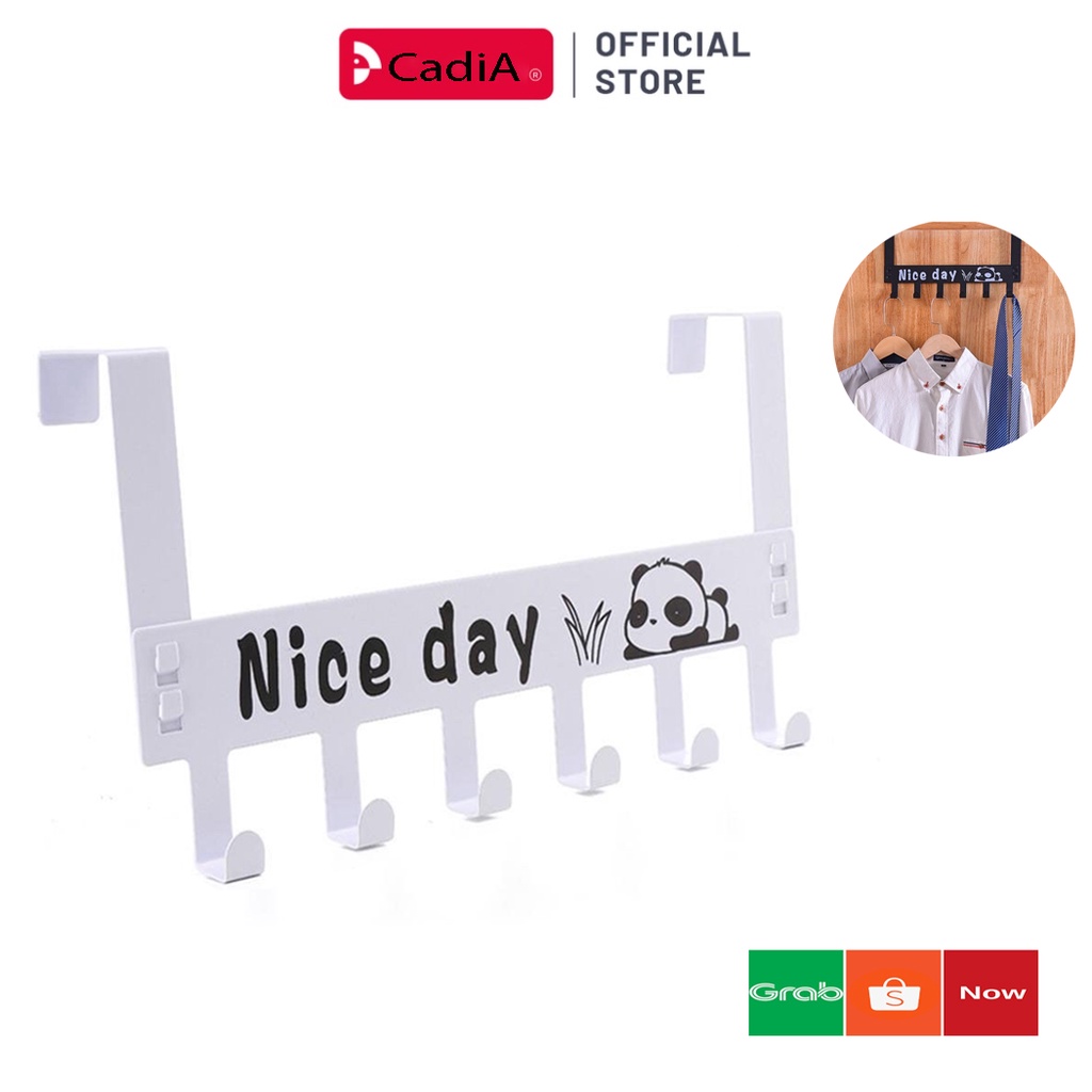 Móc treo quần áo gắn cánh cửa Nice Day Móc kẹp sau cửa chất liệu thép đen không gỉ tiện lợi