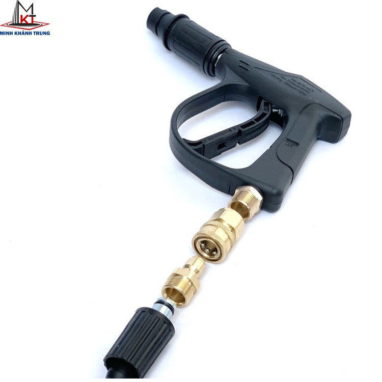 Khớp Nối Nhanh Máy Rửa Xe Ren 22mm, Chống xoắn dây - Tháo lắp nhanh