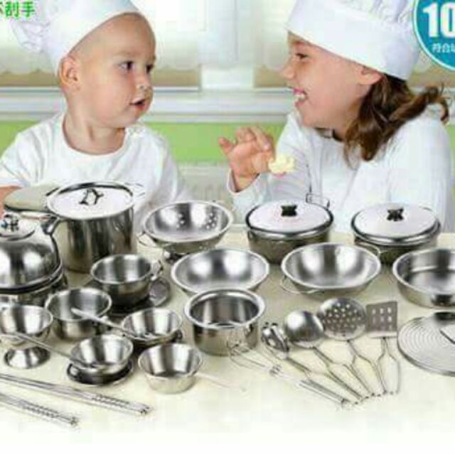 Bộ đồ chơi nấu ăn inox 32 món