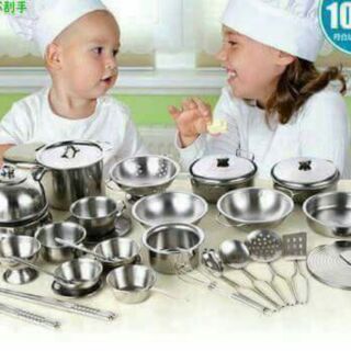 Bộ đồ chơi nấu ăn inox 32 món