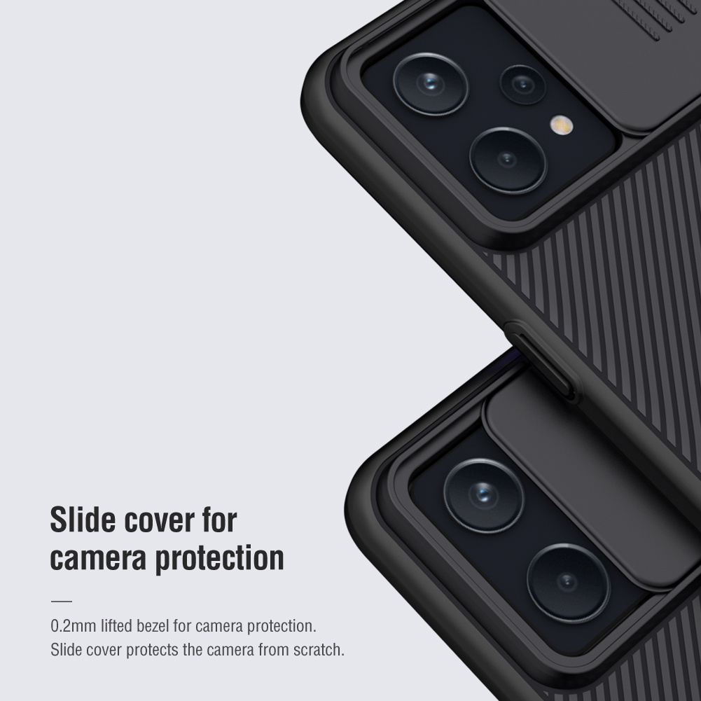 Ốp điện thoại NILLKIN bằng PC cứng chống sốc có tấm bảo vệ camera cho Realme 9 Pro Plus / 9 Pro+ / Realme 9 4G