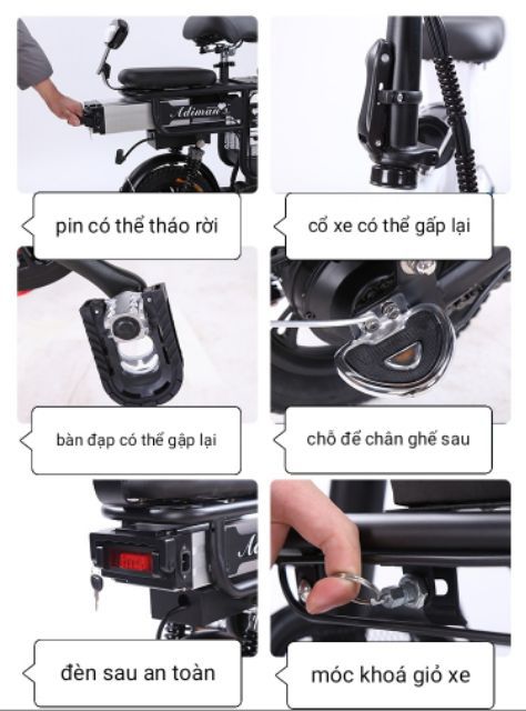 Xe đạp điện xe điện adiman chính hãng siêu tiện lợi