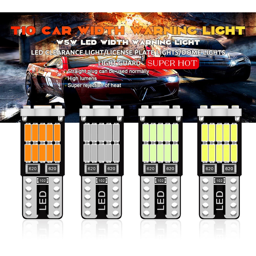 Set 10 Đèn Led W5W T10 Led W5W 15SMD Dành Cho Ô Tô