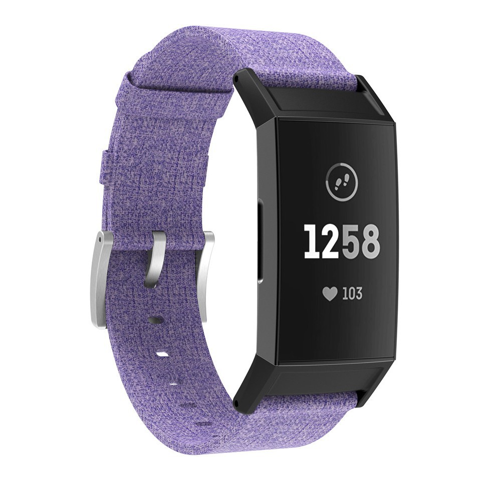 Dây đeo vải canvas sợi nylon thay thế cho vòng đeo tay thông minh Fitbit Charge 3