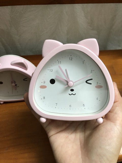 Đồng hồ báo thức, đồng hồ để bàn  màu hồng nhẹ nhàng