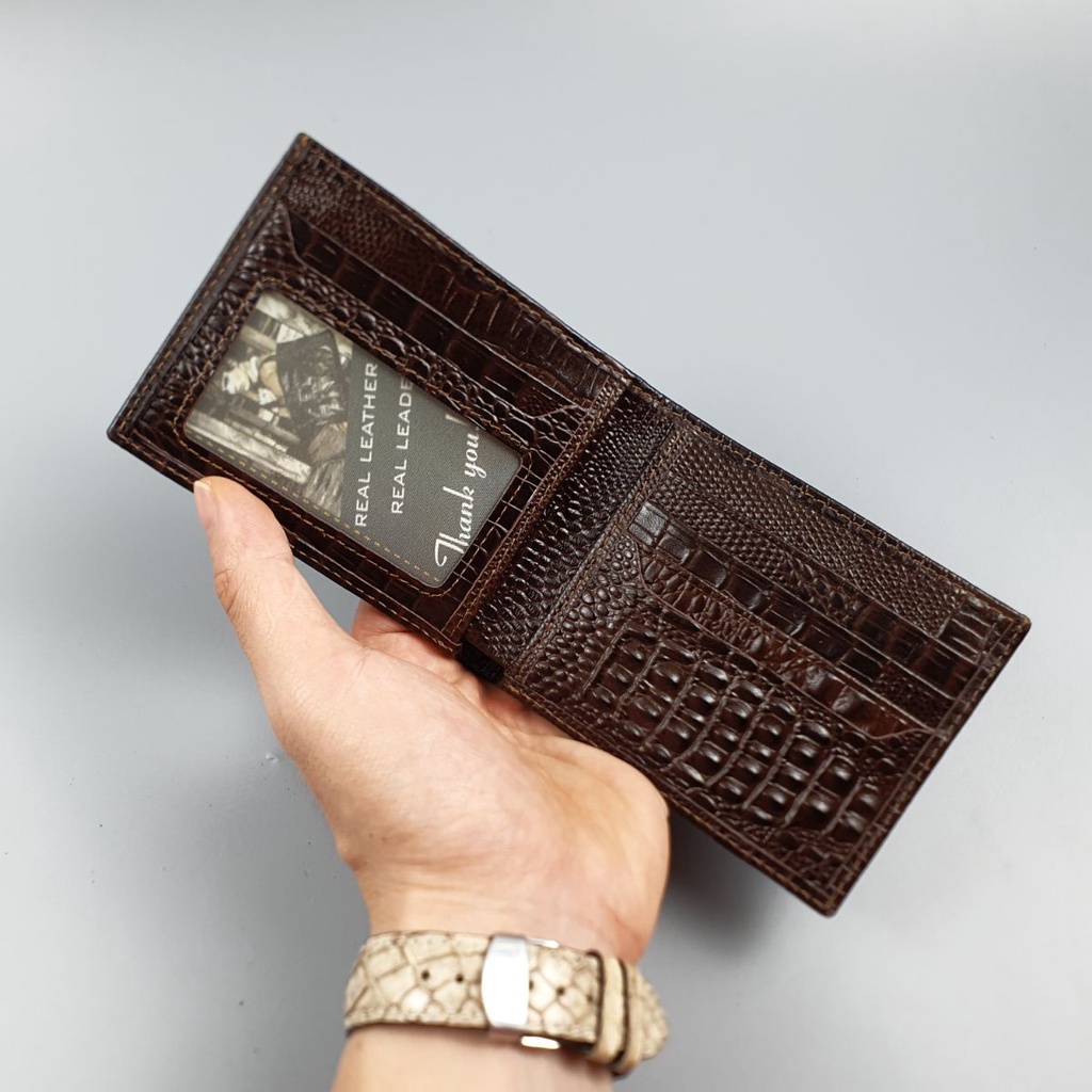 Ví mini da bò vân cá sấu MN123N – Ví ngang  - BH 3 năm