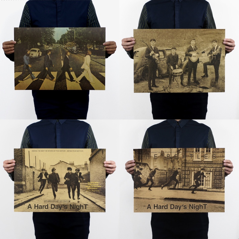 Áp Phích Trang Trí Nội Thất Hình Ban Nhạc Beatles 51x36cm