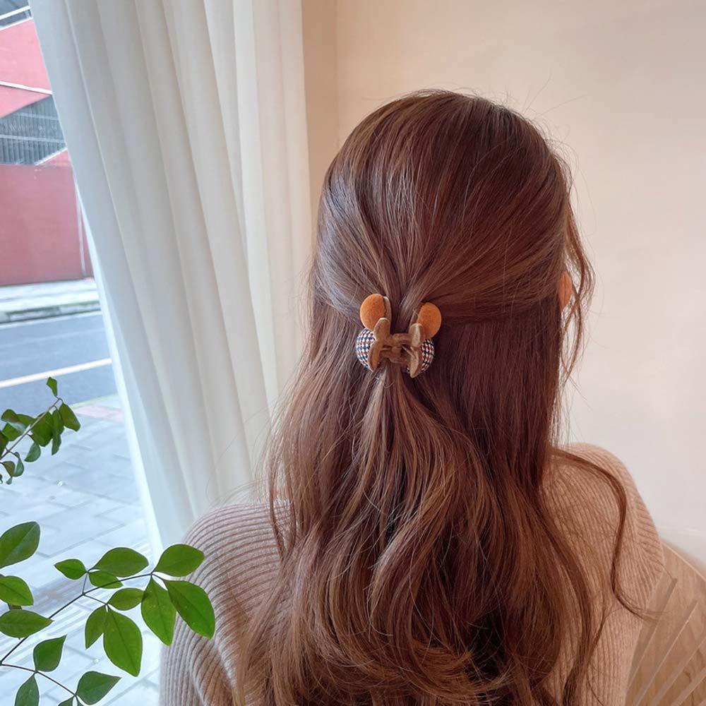 TWINKLE Kẹp Tóc Càng Cua Vải Len Đính Quả Bông Thời Trang Ngọt Ngào Cho Nữ