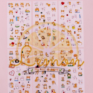 Set 6 tấm sticker chú chó shiba