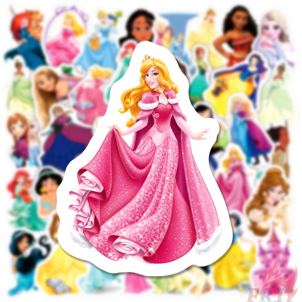 ❉ Hình Dán Công Chúa Disney Series 02 ❉ Bộ 50 Sticker Dán Ván Trượt Thời Trang