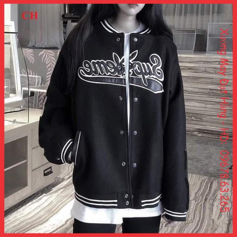 Áo khoác hoodie bomber Sup Thỏ chất gió dày, áo jacket bomber form thụng freesize dáng chuẩn Hàn Quốc