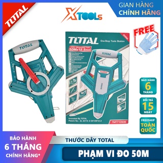 Thước cuộn thép TOTAL TMT710506 | thước kéo thép chiều dài 50m bề rộng lá thước 12.5mm đo lường, đo đạc chính xác trong