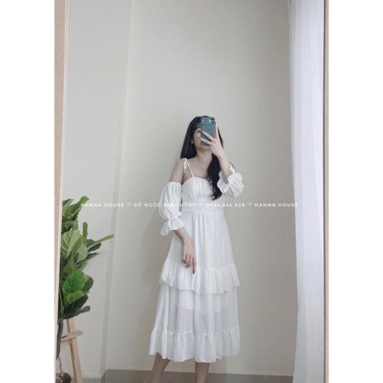 [ẢNH CHÍNH CHỦ]_Đầm Maxi 2 Dây Voan chiffon bèo xếp tầng, tongkhophuonghang 1468 | BigBuy360 - bigbuy360.vn