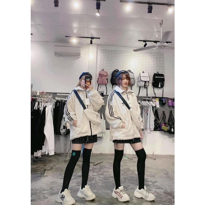 ÁO KHOÁC LÔNG ADIDAS có túi lông bao dày dặn