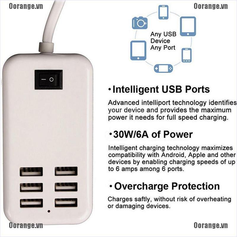 Ổ Cắm Điện Gắn Tường Tiện Lợi 4 / 6 AC USB