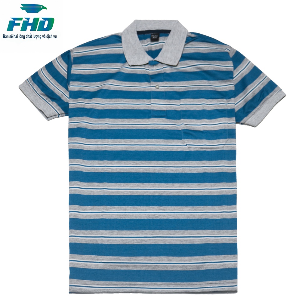 Áo Thun Nam Trung Niên Kẻ Sọc Ngang Nhỏ Chất Vải Thun Mềm Mịn Co Giãn Nhẹ Bền Màu FHDA013