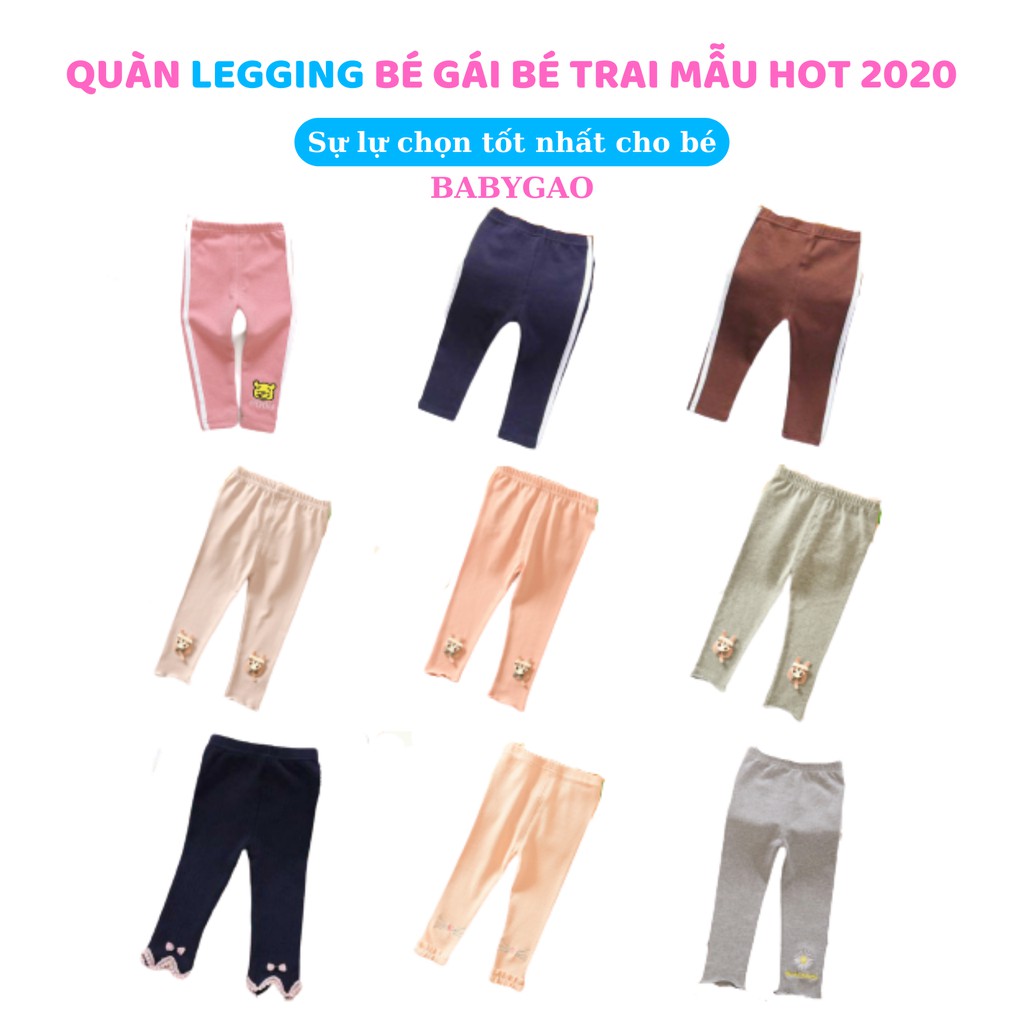 Quần legging bé gái hàng Quảng CHâu  quần thun dài cho bé họa tiết hoạt hình siêu xinh BabyGao mẫu 2021