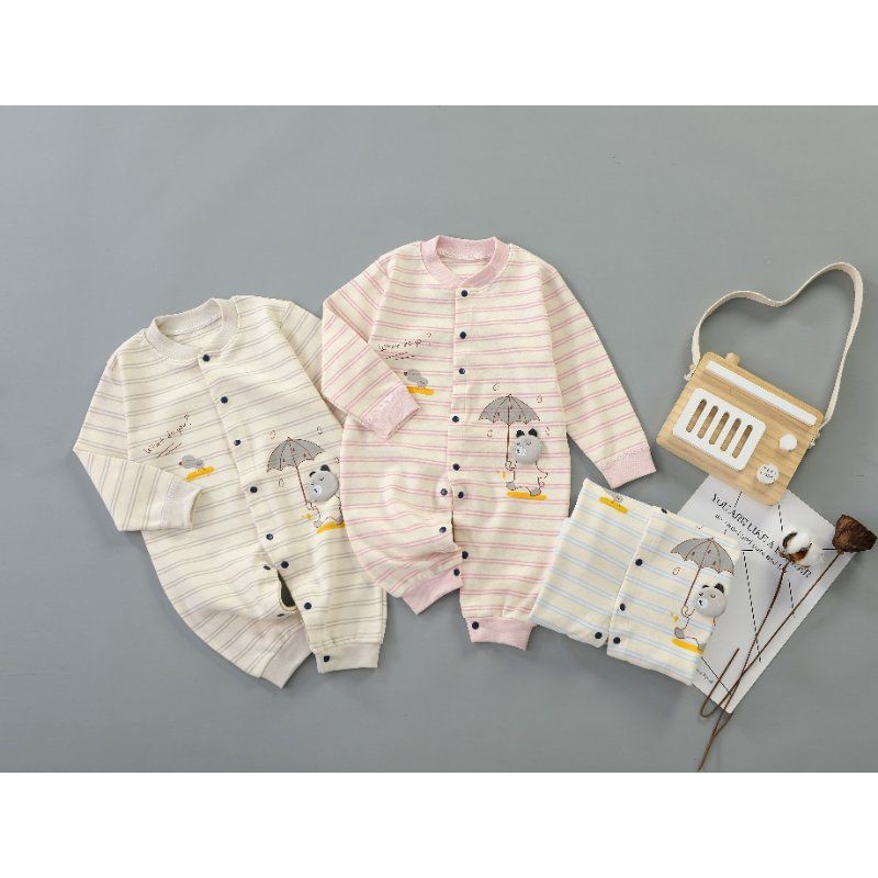 Bodysuit lót nỉ nhung liền thân cotton len thu đông cao cấp cho bé yêu