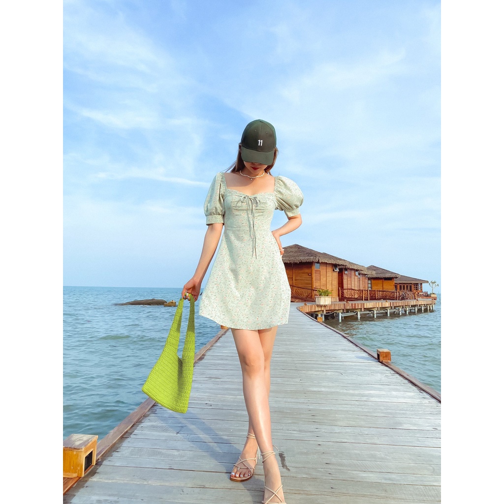 Đầm hoa xanh mint Vivi dress Gem Clothing SP060599