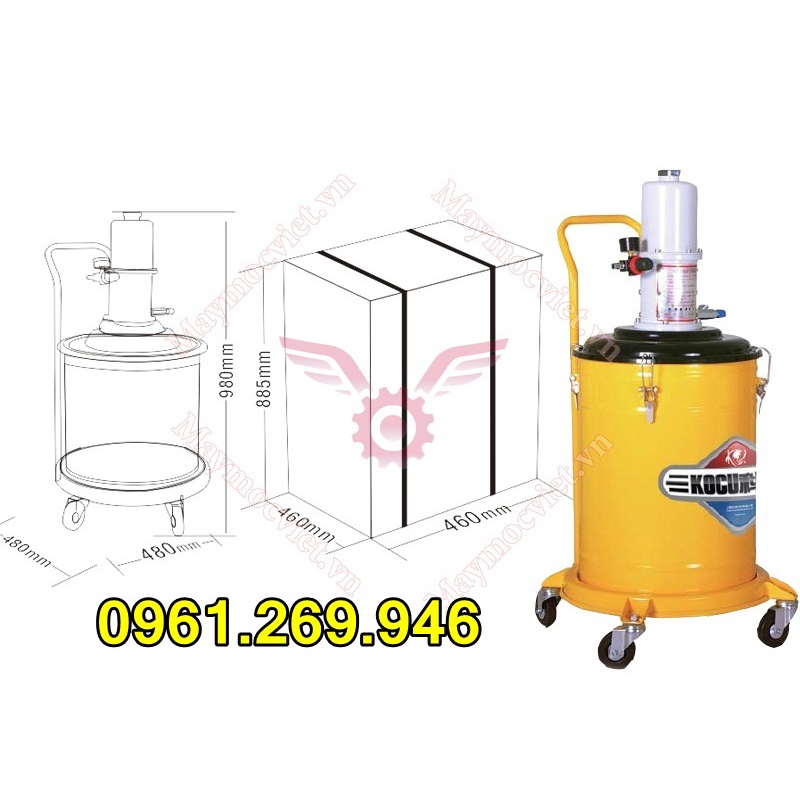 Máy bơm mỡ khí nén KOCU GZ-85B bình 40L