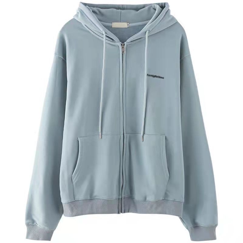 Áo Khoác Hoodie 65% Cotton Dáng Rộng Thêu Chữ Đơn Giản Thời Trang Xuân Thu Mới 2022
