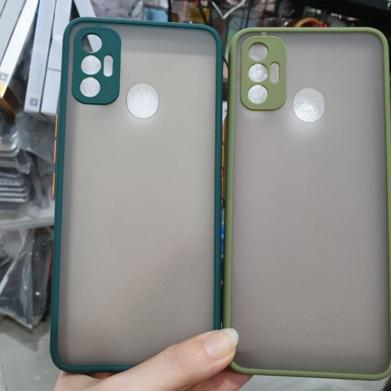 Ốp lưng Tecno Spark 7 dẻo viền màu chống bẩn lưng nhám có bảo vệ camera