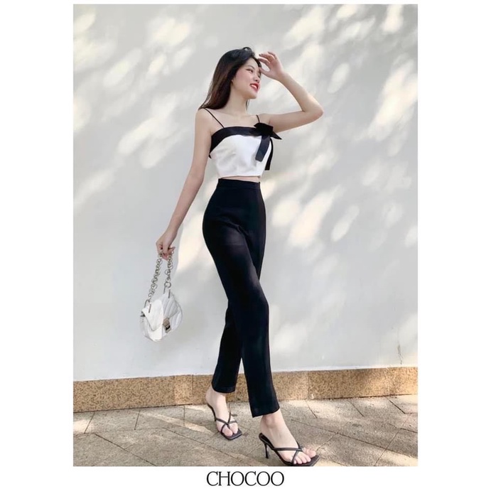 Áo thiết kế nữ CHOCOO TISLA KNOT CROP 2 dây cúp ngực