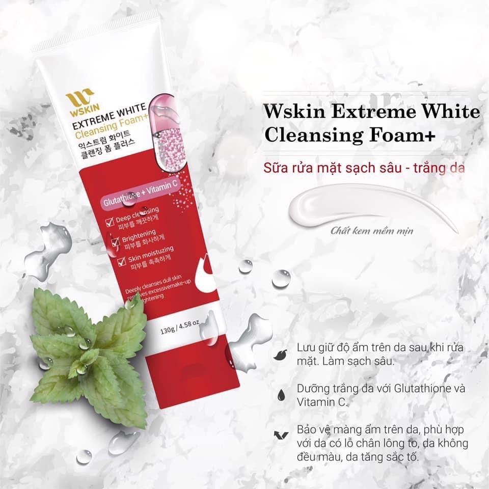 Sữa rửa mặt Vitamin C trắng da - ngừa nám - thu nhỏ lỗ chân lông wskin