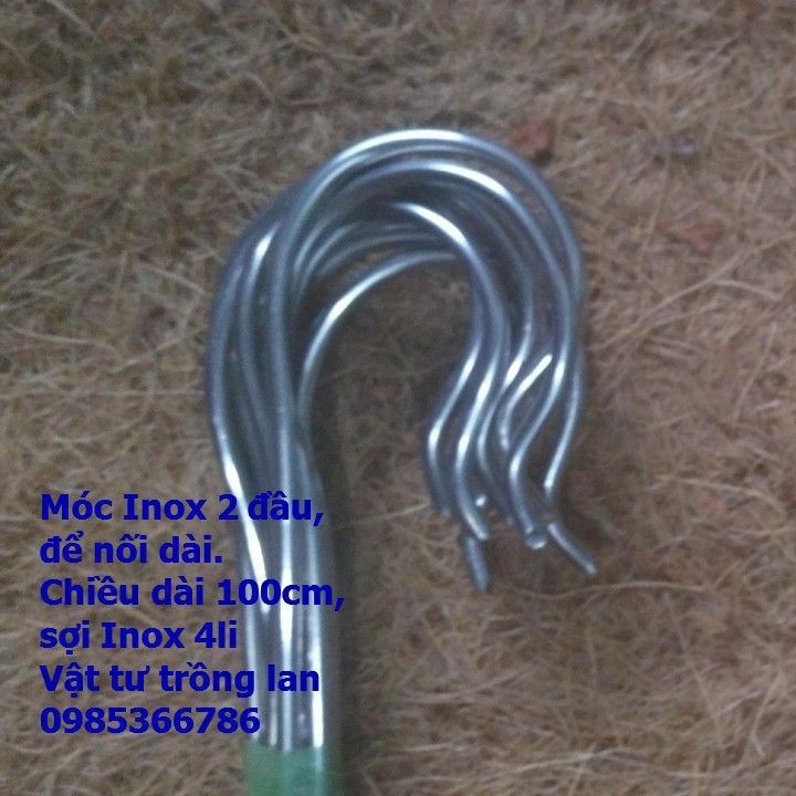 10 móc nối hai đầu inox phi 4 dài 90cm dùng để nối chuyền chậu lan, chậu hoa kiểng, đảm bảo bền đẹp, chắc khỏe