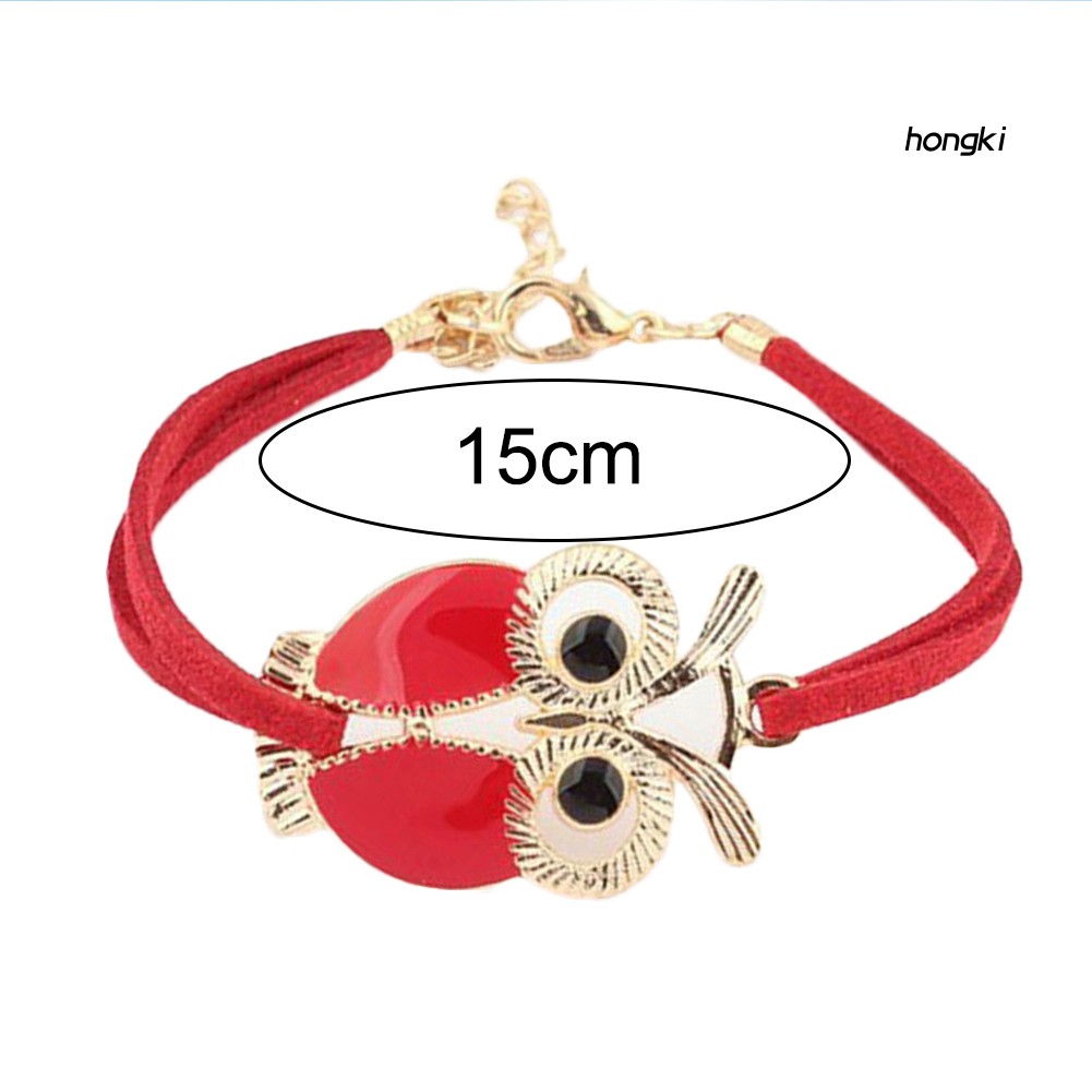 Vòng Tay Giả Da Mặt Hình Chim Cú Thời Trang Dành Cho Nữ