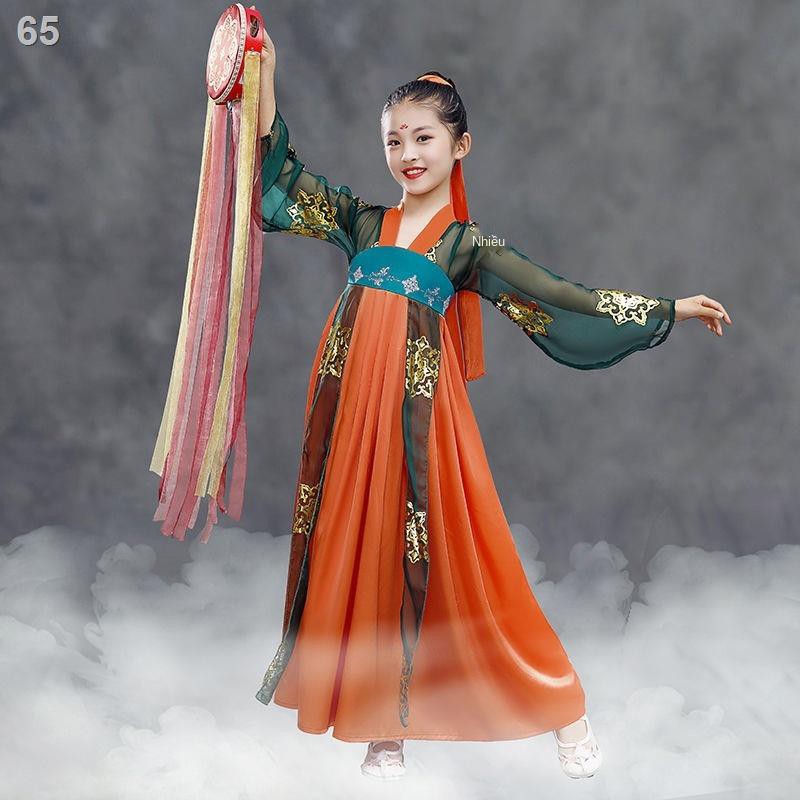 mới mùa hè của trẻ em Hanfu Trung Quốc phong cách siêu tiên nữ trang phục cổ tích cô gái mặc váy Đường bộG