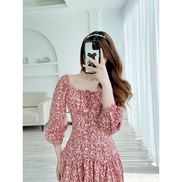 Váy hoa nhí nhún eo xinh xắn